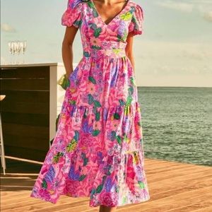 Lilly Pulitzer Grace Tiered Midi Dress Size 10